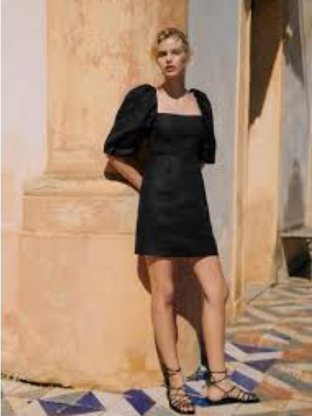 Sezane Black Darcy Mini Dress EUC size 44